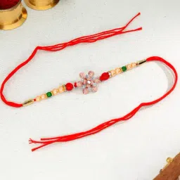 P.N.Gadgil Jewellers 925 Sterling Silver Petals Thread Rakhi-picture-19