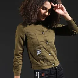 Campus Sutra Green Regular Fit Jacket image 4
