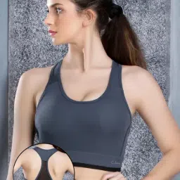 Clovia Grey Non Wired Padded Sports Bra-picture-39