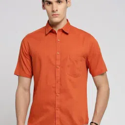 showoffff SHOWOFF Rust Cotton Slim Fit Shirt-picture-16