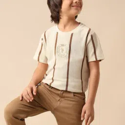 U.S. Polo Assn. Boys Beige Cotton Striped T-Shirt-picture-23