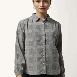 Annabelle by Pantaloons Grey Chequered Shirt-picture-36