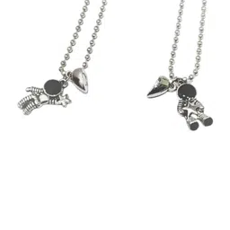 J.S ENTERPRISES Unisex Pack of 2 Contemporary Pendants with Chains image 3