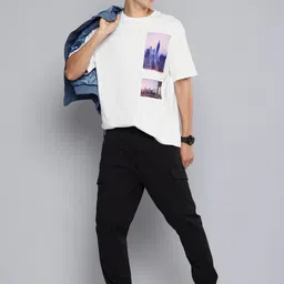 Aeropostale Pure Cotton Graphic Printed Drop-Shoulder Sleeves Relaxed Fit T-shirt image 5
