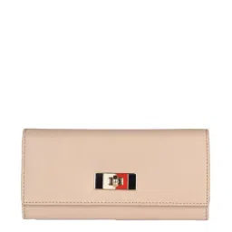 Tommy Hilfiger Ercina Beige Solid Tri-Fold Wallet for Women-image-91