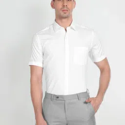Arrow White Cotton Regular Fit Self Pattern Shirt-image-47
