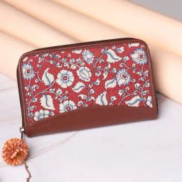 ZOUK Chittoor Kalamkari Red Printed Zip Around Wallet for Women-picture-46