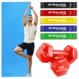 Strauss Combo Kit 1 Yoga Mat 5 Resistance Bands 2 Dumbbells-picture-31