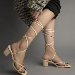Shoetopia Women's Beige Gladiator Sandals-picture-40