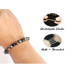 SIAMI Unisex Citrine Beaded Elasticated Bracelet image 2