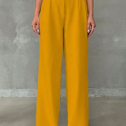 BAESD Women Relaxed Straight Leg High-Rise Pleated Trousers-picture-27