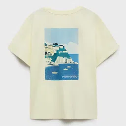 Mango Kids Boys Photographic Printed Drop-Shoulder Sleeves Cotton T-shirt image 2