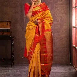 CaniBani Woven Design Zari Silk Blend Handloom Banarasi Saree image 2