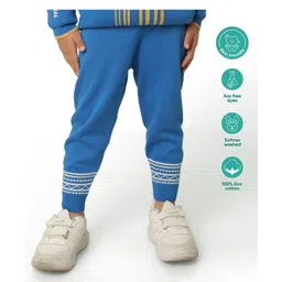 kids of greendeer Greendeer 100% Cotton Chevron Printed & Striped Pajama - Greek Blue-picture-28