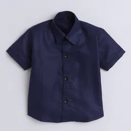 Jeet Ethnics Half Sleeves Solid Shirt With Grid Checked Shorts Bow & Suspender Set - Green image 3