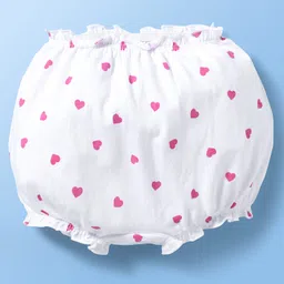 Doodle Poodle 100% Cotton Hearts Printed Bloomers Pack Of 3 - Pink White & Dark Pink image 2