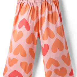 CrayonFlakes Rayon Knit Hearts Printed Belted Palazzo - Pink image 3