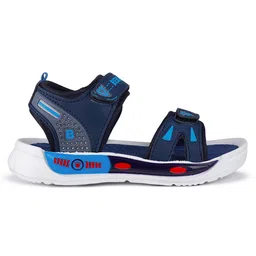BERSACHE Colour Blocked Velcro Closure Sandals - Blue image 3