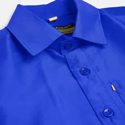 THANGAMAGAN Half Sleeves Solid Shirt - Blue image 4