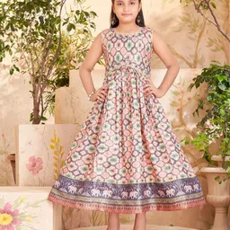BAESD Girls Ethnic Motifs Printed Maxi Dress-image-89