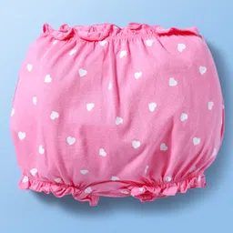 Doodle Poodle 100% Cotton Hearts Printed Bloomers Pack Of 3 - Pink White & Dark Pink image 4