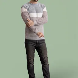 GRACIT Men Striped Woollen Pullover image 3