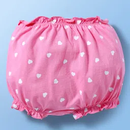 Doodle Poodle 100% Cotton Hearts Printed Bloomers Pack Of 3 - Pink White & Dark Pink image 5