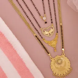 Bhanu diam Gold-Plated Brass Mangalsutra-picture-24