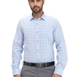Park Avenue Blue Slim Fit Checks Shirt-picture-26