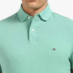 Tommy Hilfiger Fort Green Cotton Regular Fit Polo T-Shirt image 5