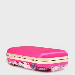 Caprese Pink Embellished Medium Minaudiere Clutch image 5