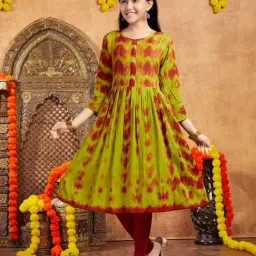 Aarika Kids Green & Maroon Printed Kurti-image-13