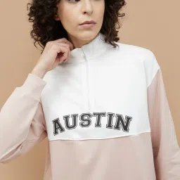 KAPPA Pink & White Cotton Color-Block Sweatshirt image 5