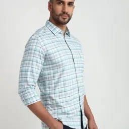Parx Blue Slim Fit Casual Shirt image 3