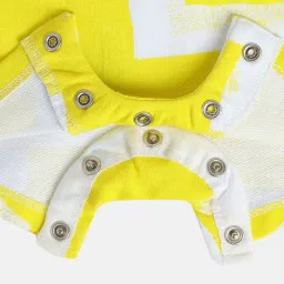 Miniklub Yellow Knit Regular Printed Dungaree image 5