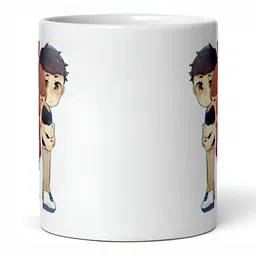 Mr UVD White & Brown Graphic Printed Ceramic Matte Mug 350 ml image 2