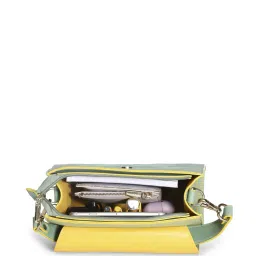 Eume Dragonfly Basil Green Leather Printed Satchel Handbag image 5