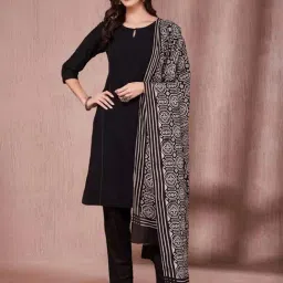 Fabindia Black Cotton Print Duppatta-image-37