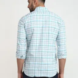 Parx Blue Slim Fit Casual Shirt image 2