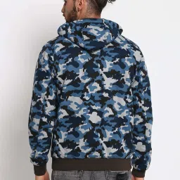 Wrangler Blue Camo Print Reversible Hooded Jacket image 5