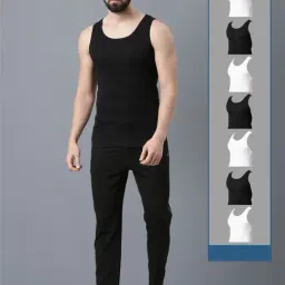 Force NXT Multicolored Cotton Regular Fit Vest - Pack Of 8-image-2