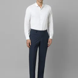 Louis Philippe Navy Slim Fit Checks Trousers image 5