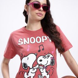 Kook N Keech Pure Cotton Snoopy Printed Boxy T-shirt-picture-46