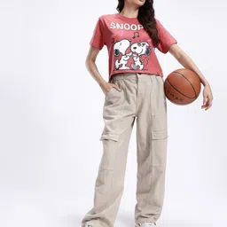 Kook N Keech Pure Cotton Snoopy Printed Boxy T-shirt image 4