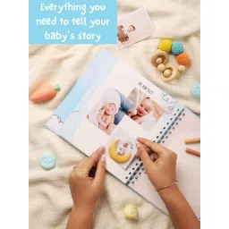 Doodle Collection Baby Journal Record Journey From Birth To Age 5 Blue image 4