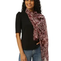 Trend Arrest Maroon Floral Print Scarf-image-18