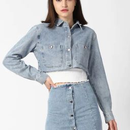 Forever 21 Blue Shirt With Skirt-picture-15