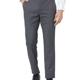 Park Avenue Grey Super Slim Fit Texture Trousers-picture-11