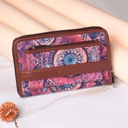 ZOUK Space Chakra Pink Printed Zip Around Wallet for Women-picture-42