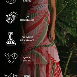 Addery Women Tropical Printed Shoulder Straps Bodysuit With Ruffle Maxi Skirt Set image 5